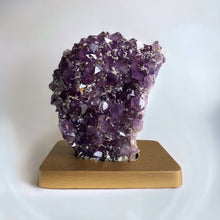 Load image into Gallery viewer, Amethist op gouden standaard - BraShiDa | Stone Gallery
