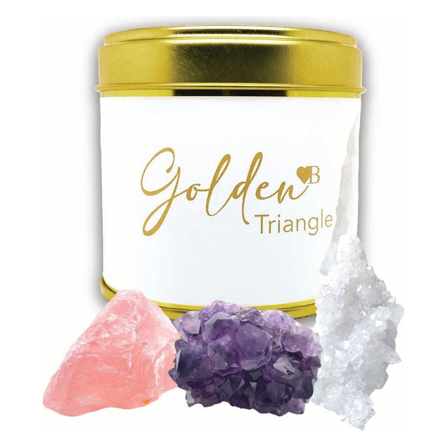 Gouden Driehoek | amethist bergkristal rozenkwarts| 