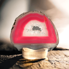 Load image into Gallery viewer, Roze agaatschijf | gekleurd - BraShiDa | Stone Gallery
